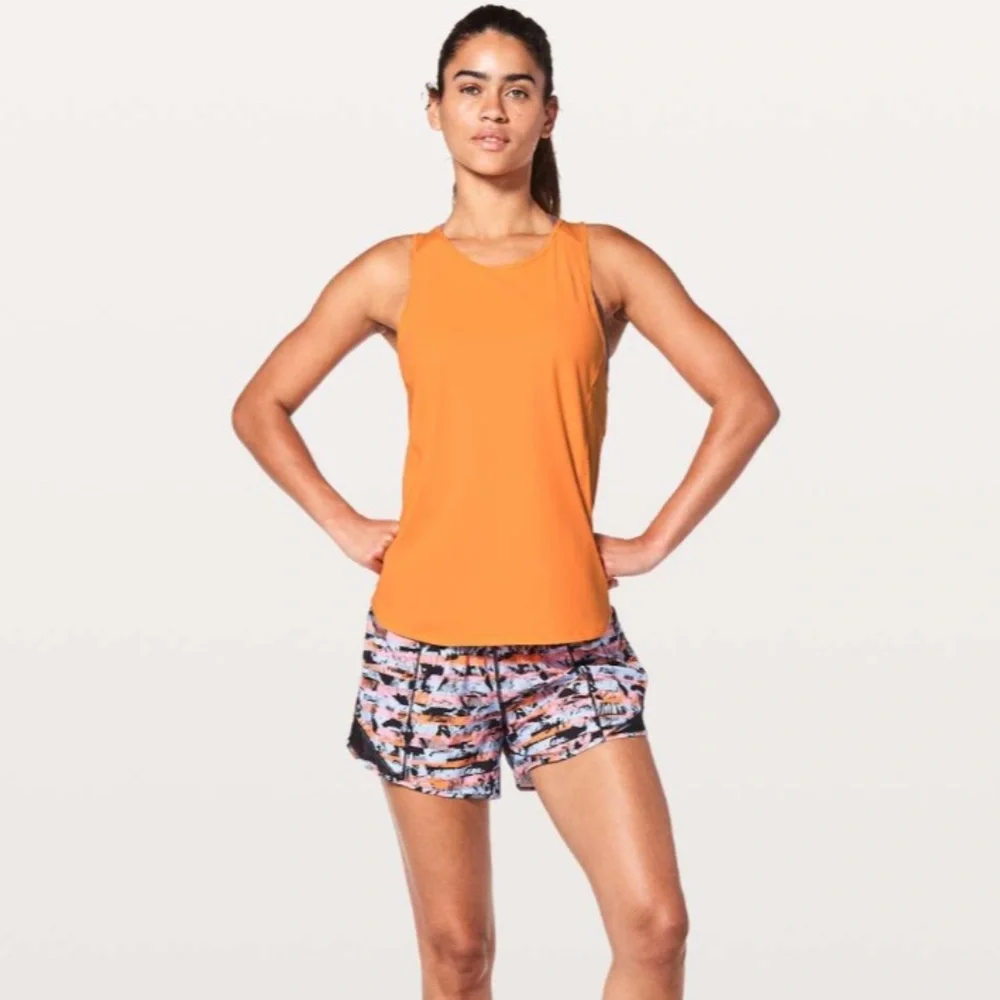 Lululemon Sculpt Tank II Vivid Amber Mesh Tank Top Women’s Size 8